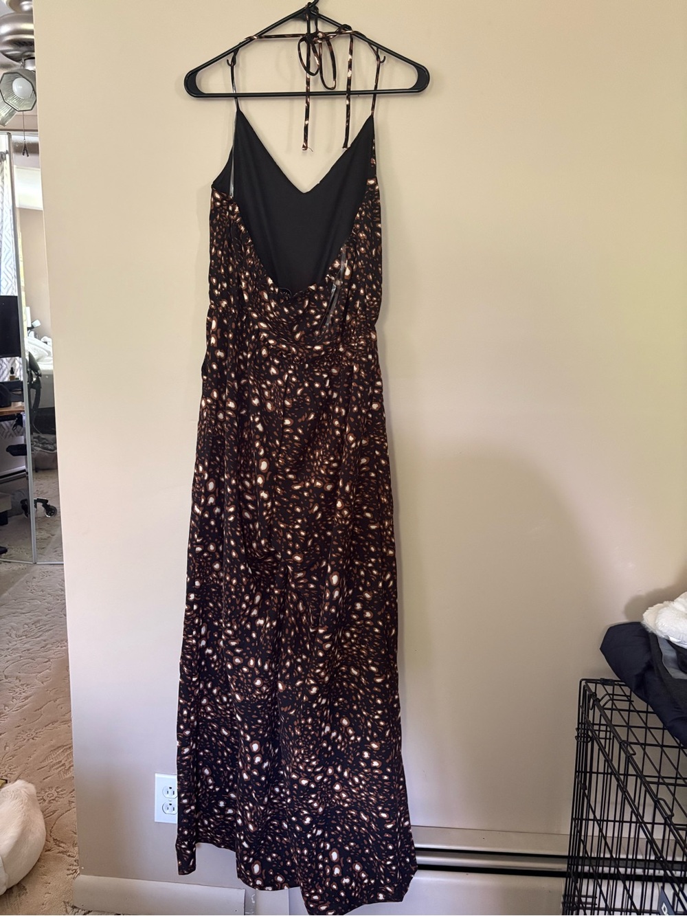 Gilli Black Brown Halter Romper Pants Jumpsuit Women's Size Large Stitch Fix - Picture 4 of 12